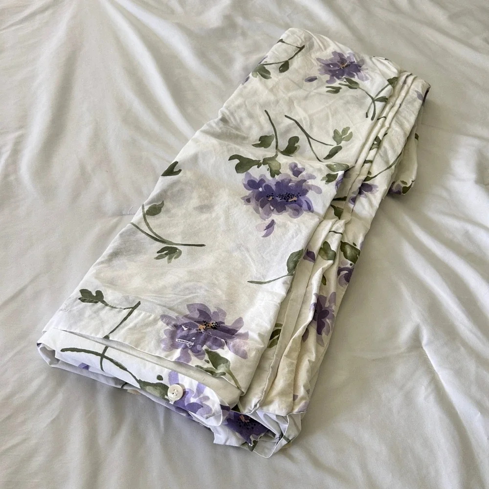 Pottery Barn Audrey Floral Queen Duvet Cover 2 Standard 2 Euro Shams 5pc Set